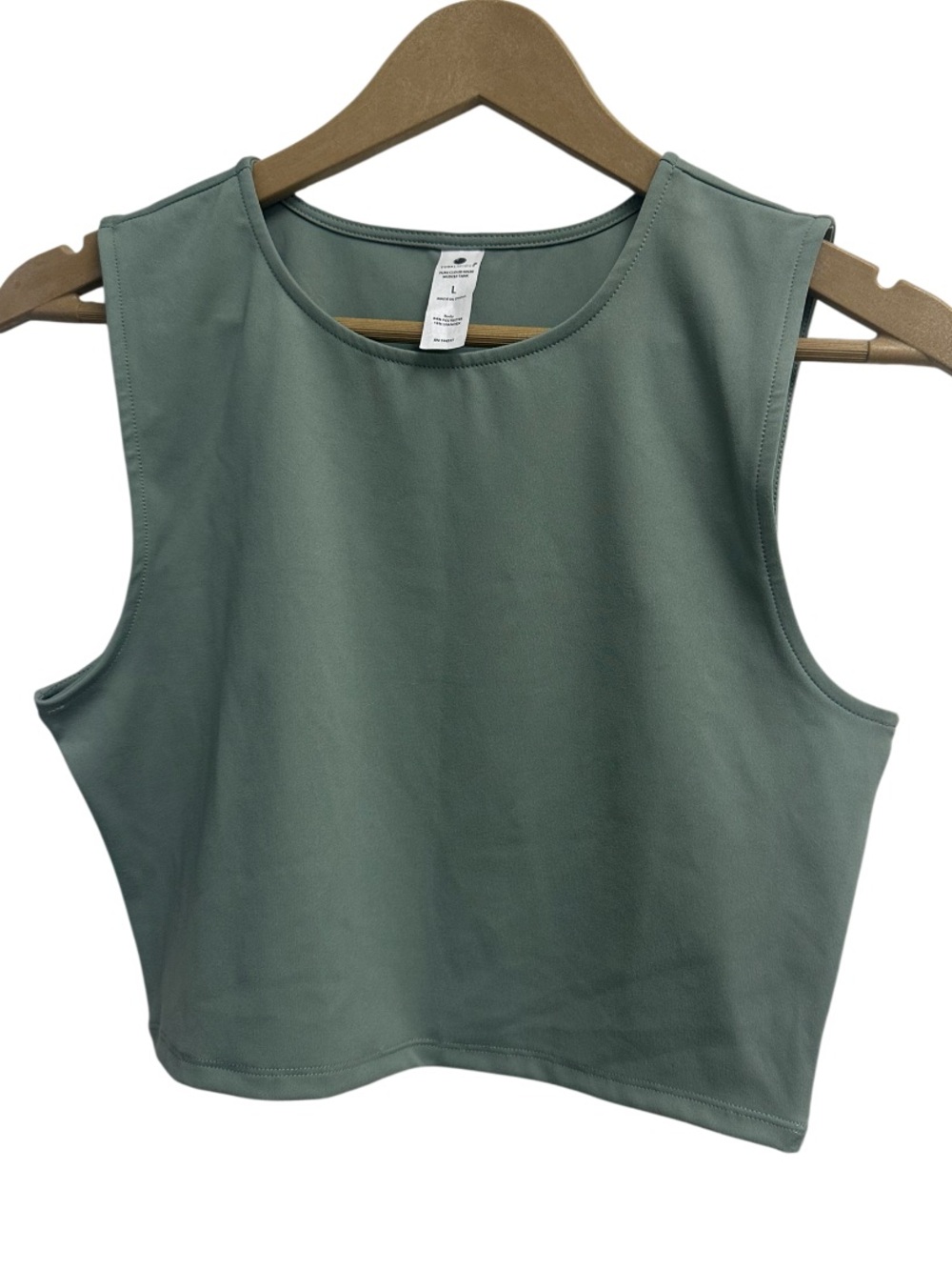 Yogalicious | Pure Cloud Nicky Muscle Tank Sage Green Cropped Workout Top Size L - Picture 1 of 3